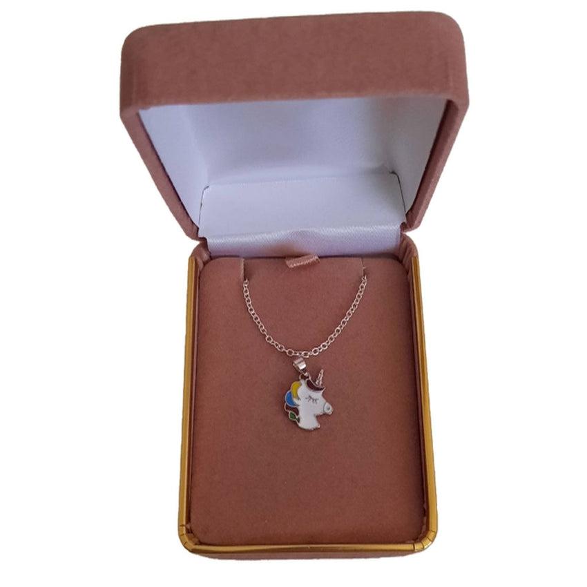 Sterling Silver Unicorn Pendant With Coloured Enamel