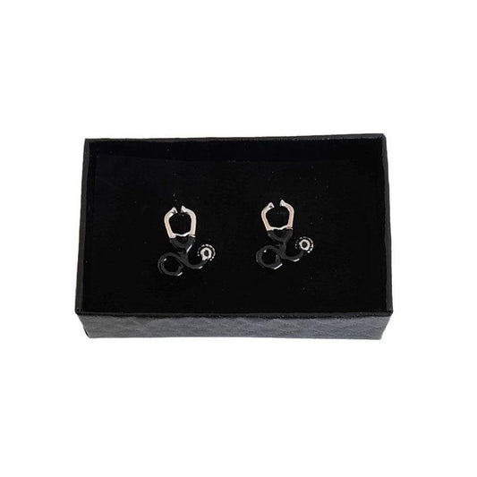 Stethoscope Black And Silver Tone Cufflinks