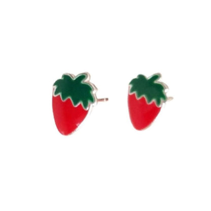 Strawberry Sterling Silver Earrings