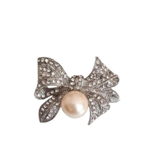 Stunning Tied Bow Crystal Encrusted Bridal Brooch