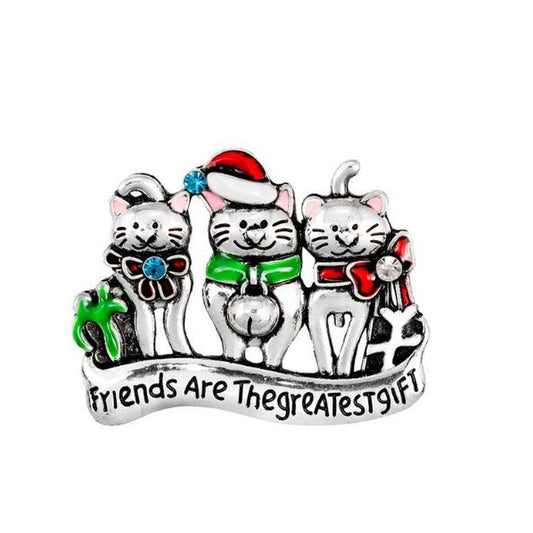 Three Cats Christmas Brooch