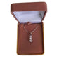 Three White Stone Drop Cubic Zirconia Solitaire Stone Necklace