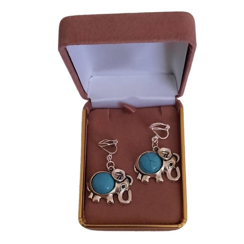 Tibetan Silver Elephant Clip On Earrings