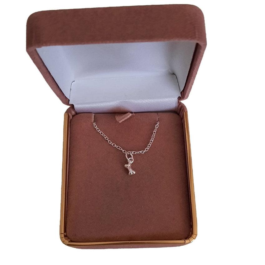 Tiny Dog Bone Sterling Silver Necklace