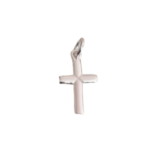 Tiny Sterling Silver Grooved Centre Cross Pendant