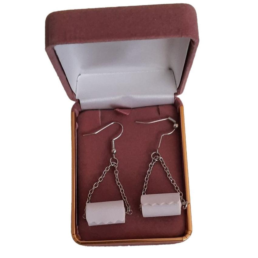 Toilet Roll Fun Hook Earrings