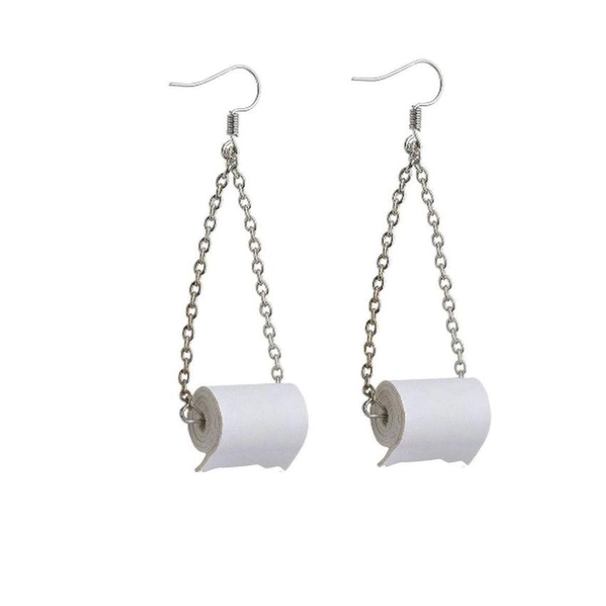 Toilet Roll Fun Hook Earrings
