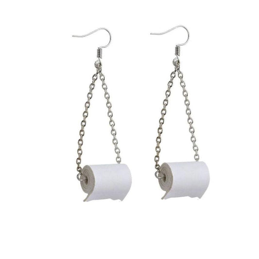 Toilet Roll Fun Hook Earrings