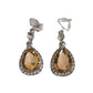Topaz And Diamante Drop Clip On Earrings