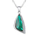 Triangle Shaped Green Centre Necklace With Cubic Zirconia