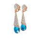 Turquoise Blue Crystal Drop Clip On Earrings