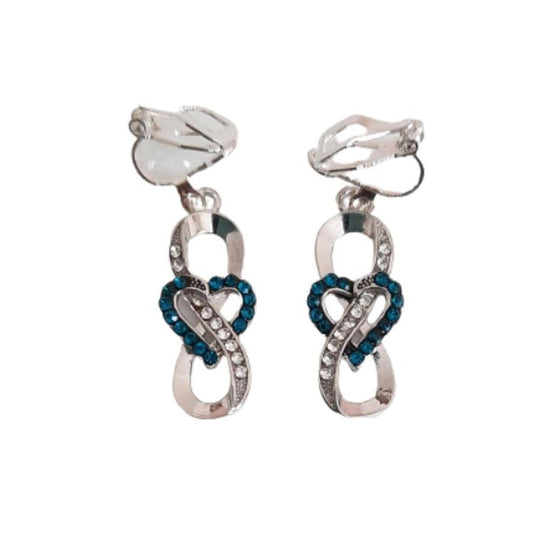 Turquoise Heart Clip On Earrings