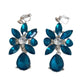 Turquoise Glass Stone Large Clip On Drop Earrings
