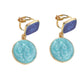 Two Blue Shades Clip On Earrings
