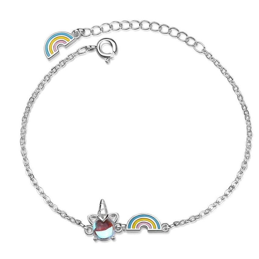 Unicorn Rhodium Plated Silver Girls Bracelet