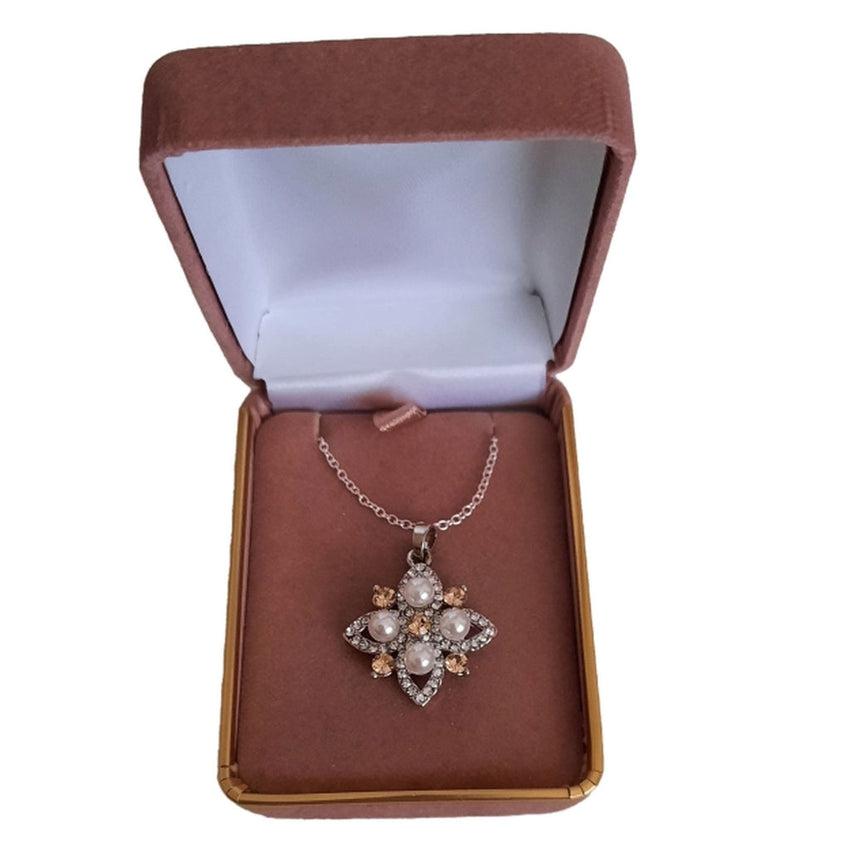 Unique Design Peach And Pearl Fancy Pendant