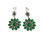 Very Large Green Flower Clip On Earrings