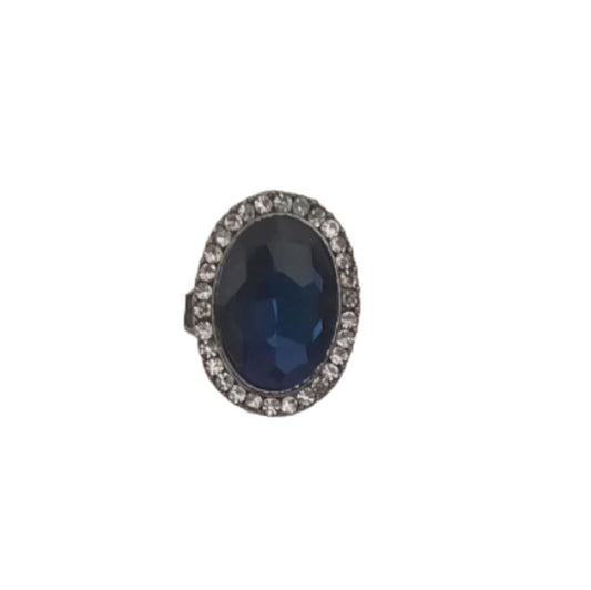 Very Small Blue Crystal Brooch