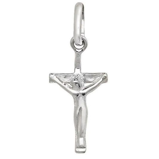 Very Small Child Size Sterling Silver Crucifix Pendant