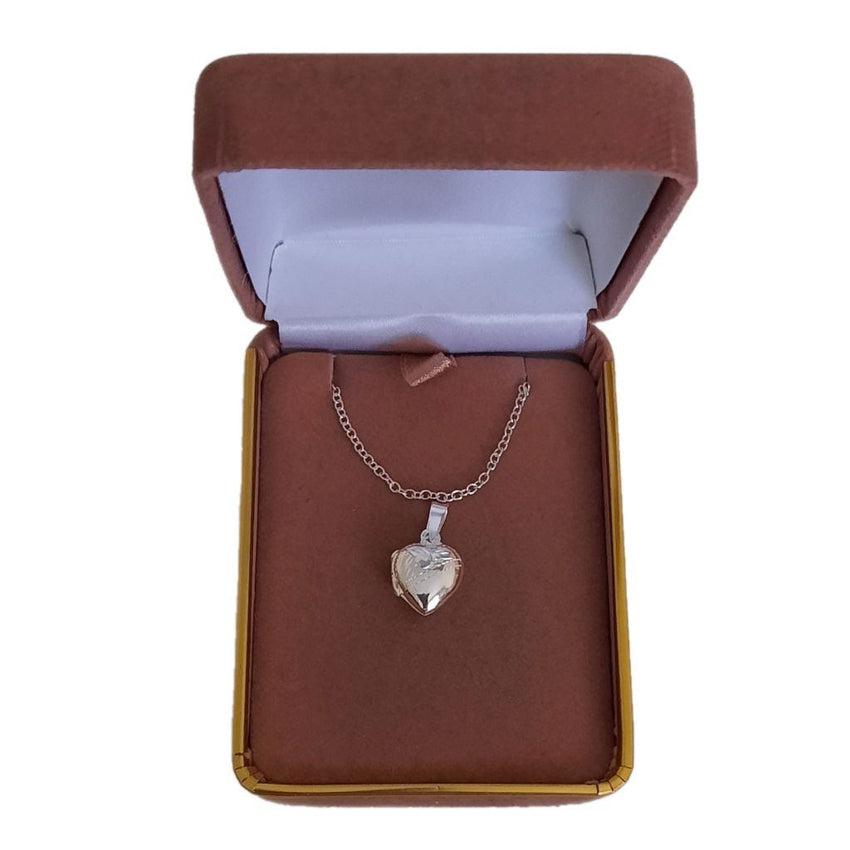 Very Small Kid's Silver Engraved Heart Locket