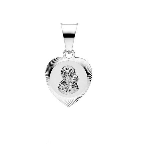 Very Small Virgin Mary Sterling Silver Medal Pendant