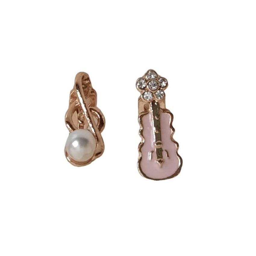 Violin And Music Note Clip On Earrings