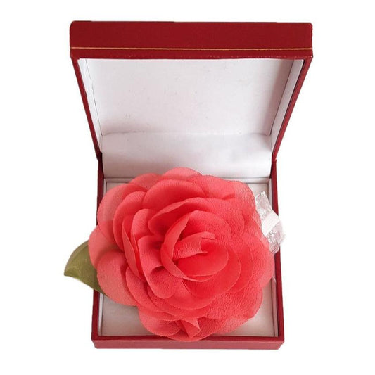 Watermelon Chiffon Rose Flower Wrist Corsage