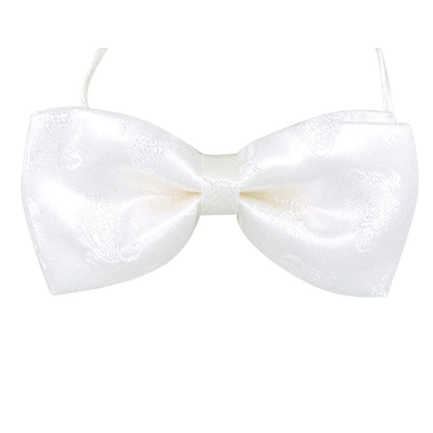 White Brocade First Communion Bow Tie