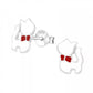 White Enamel Sterling Silver Cat Earrings
