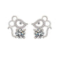 White Plated Crystal Mouse Earrings