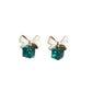 White Bow With Green Stone Fashion Jewellery Earrings