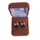 White Bow With Green Stone Fashion Jewellery Earrings