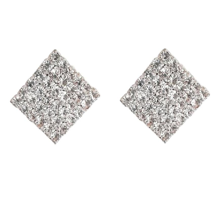 Woven Diamante Clip On Fashion Earrings