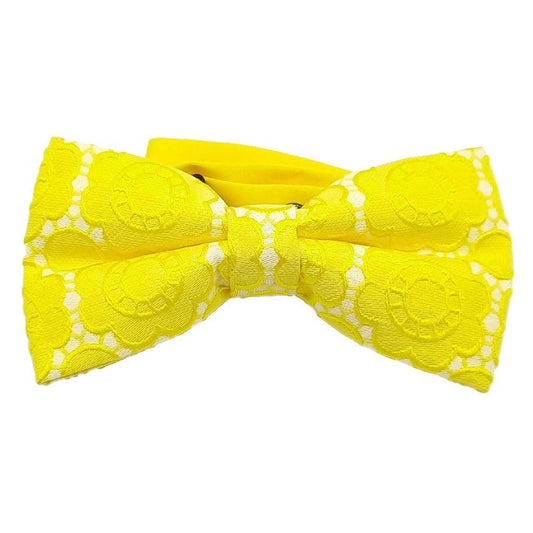 Yellow Floral Pattern Male Adjustable Bow Tie
