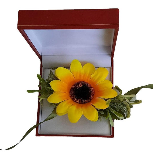 Yellow Sunflower Bracelet Wrist Corsage