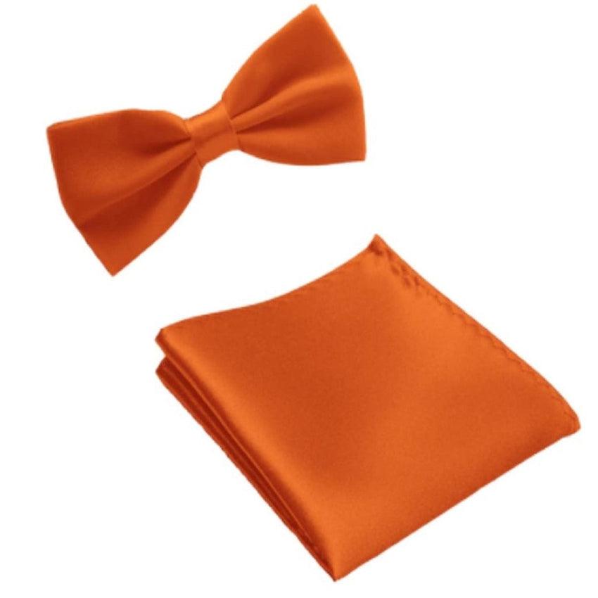 Young Boys Orange Adjustable Bow Tie Set