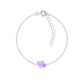 Young Childs Purple Heart Silver Bracelet