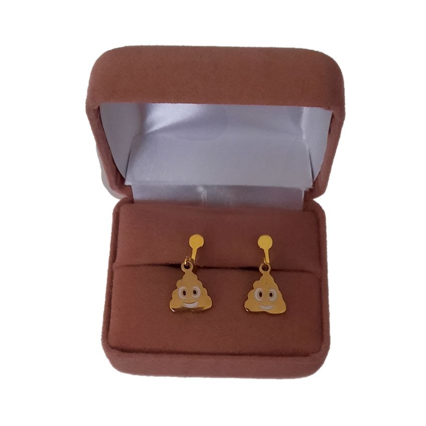 Fun Kids Poop Clip On Earrings