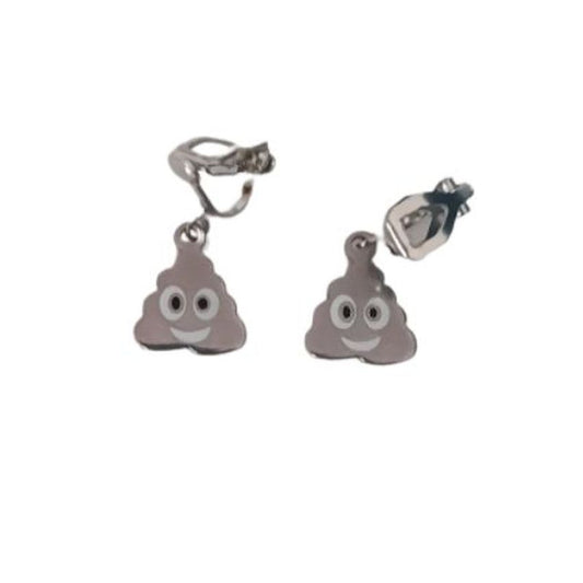 silver poop clip on earrings.jpg