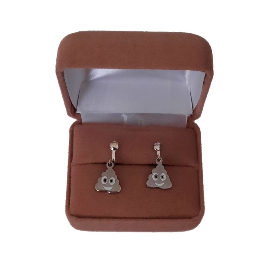 Fun Kids Poop Clip On Earrings